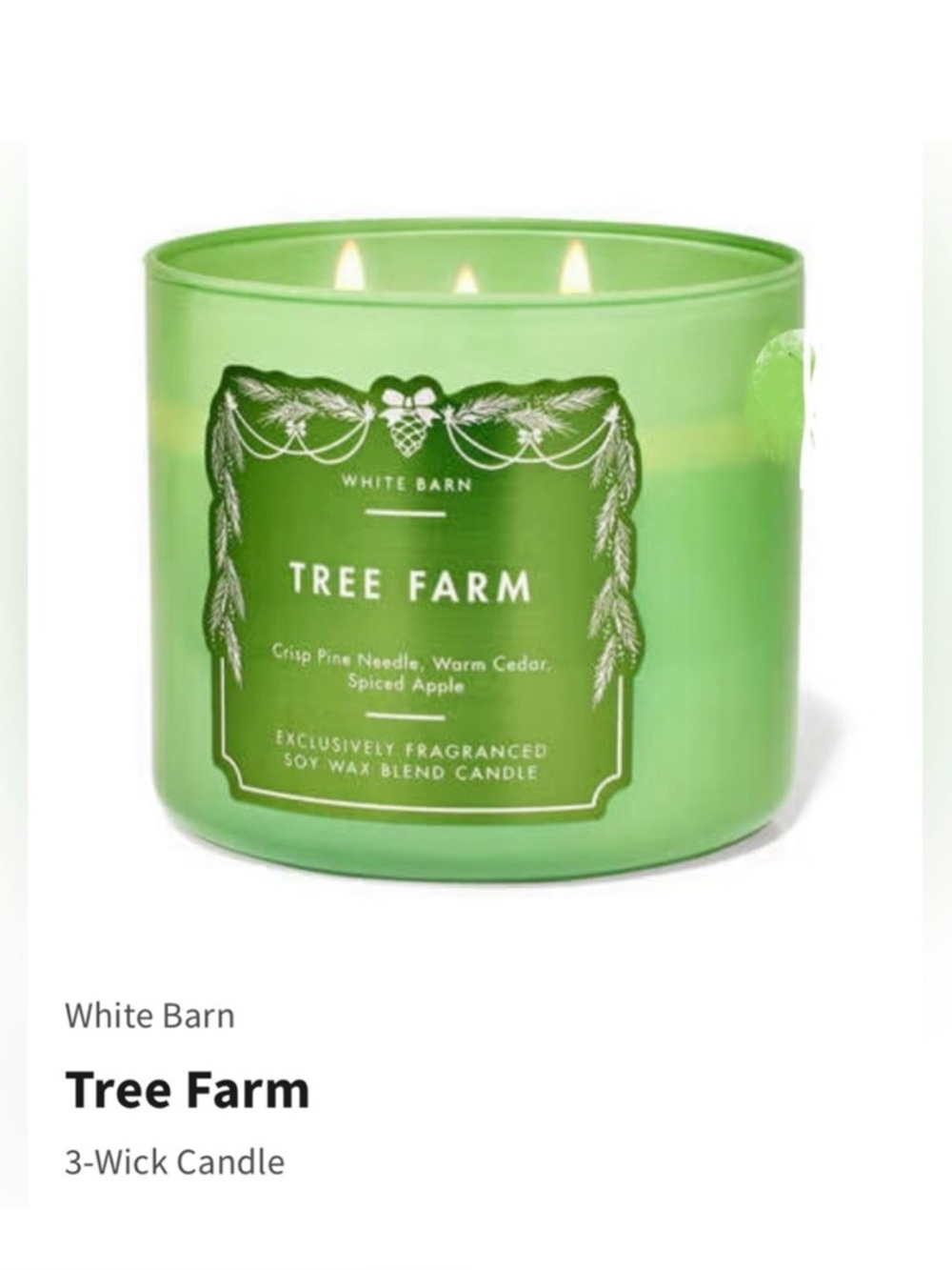 White Barn (B&BW) “Tree Farm” 3-Wick Candle w Decorative Metal Lid | NIB